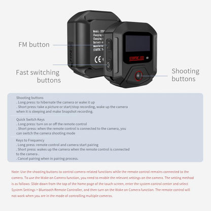 STARTRC GPS Bluetooth Remote Control For Insta360 X4 Series / Ace Pro Series / GO 3S Series, For Insta360 X4 Series