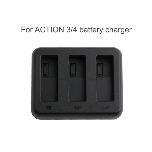 Cargador rápido para baterías de tres ranuras DJI Osmo Action 4/3, cargador de baterías de tres ranuras de 5 V y 2 A