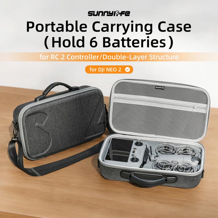 Pour DJI Neo 2 Sunnylife Étui de Transport Portable Combo Sac à Bandoulière Housse de Protection Rigide de Voyage, Combo Sac à Bandoulière