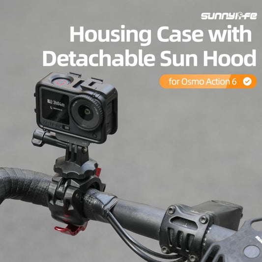 جراب حماية Sunnylife لكاميرا DJI Osmo Action 6، مع محول تثبيت الإطار وغطاء واقٍ من الشمس قابل للفصل، لكاميرا DJI Osmo Action 6