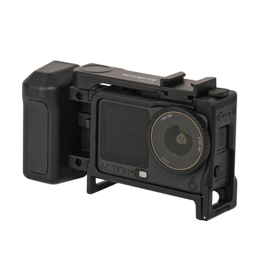 إطار حماية قابل للفصل من Sunnylife 2 في 1 ومقبض تصوير شوارع مريح، مناسب لكاميرا DJI Action 6، مزود بمقبض تحرير سريع للغالق.