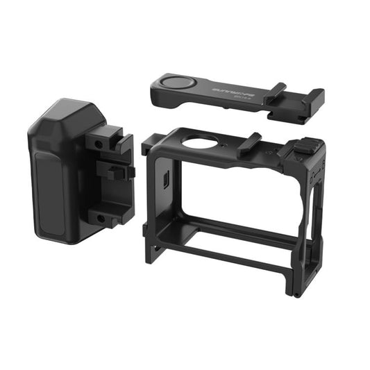 إطار حماية قابل للفصل من Sunnylife 2 في 1 ومقبض تصوير شوارع مريح، مناسب لكاميرا DJI Action 6، مزود بمقبض تحرير سريع للغالق.