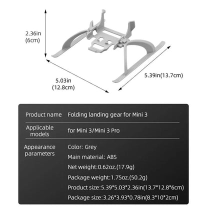 For DJI Mini 3 / 3 Pro BRDRC Folding Heightened Landing Gear Training Rack, For DJI Mini 3 / 3 Pro