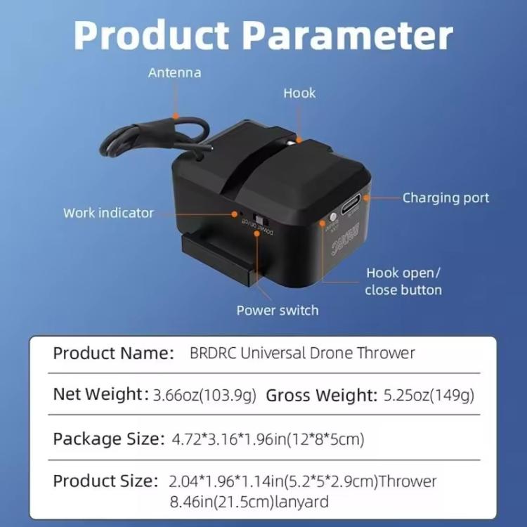 BRDRC Air-Dropping System Drone Thrower Parabolic For DJI Mini 4 Pro / 3 Pro / Air 3 / Mavic 3 / 3 Pro, For DJI Mini 4 Pro / 3 Pro / Air 3 / Mavic 3 / 3 Pro