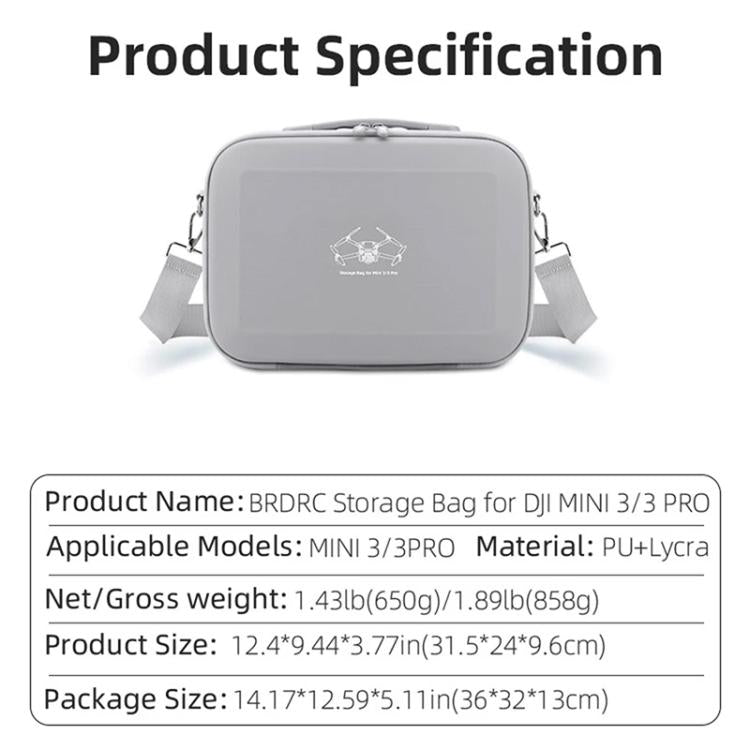 For DJI Mini 3 / 3 Pro BRDRC Shoulder Drone Remote Control Storage Carrying Bag, For DJI Mini 3 / 3 Pro
