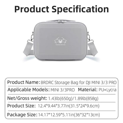 For DJI Mini 3 / 3 Pro BRDRC Shoulder Drone Remote Control Storage Carrying Bag, For DJI Mini 3 / 3 Pro