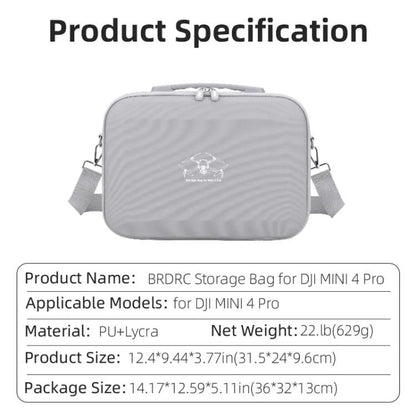 For DJI Mini 4 Pro BRDRC Shoulder Drone Remote Control Storage Carrying Bag, For DJI Mini 4 Pro