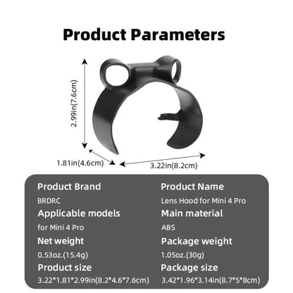 For DJI Mini 4 Pro BRDRC Lens Hood Gimbal Anti-Glare Sunshade Cover, For DJI Mini 4 Pro