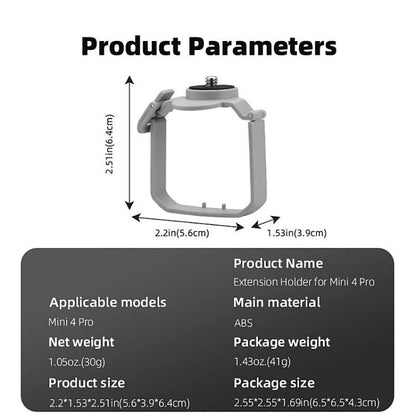 For DJI Mini 4 Pro BRDRC Action Camera Holder Bracket Adapter Drone Gimbal Extension Mount, For DJI Mini 4 Pro