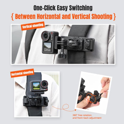 STARTRC Magnetic  Backpack Clip Mount for DJI Osmo 360 / GoPro Action Cameras, Magnetic Backpack Clip