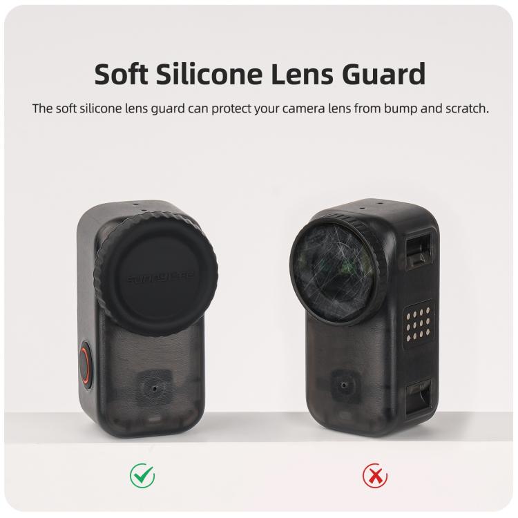 For DJI Osmo 360 Sunnylife Silicone Lens Cover Scratch-Proof Camera Cover Protector Protective Lens Guard Protector
