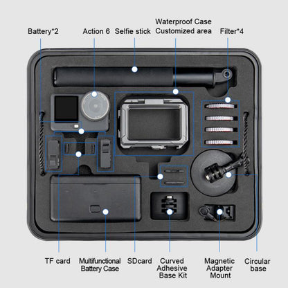 For DJI Osmo Action 6 STARTRC Waterproof EVA ABS Dual-layer Suitcase Storage Box, For DJI Osmo Action 6