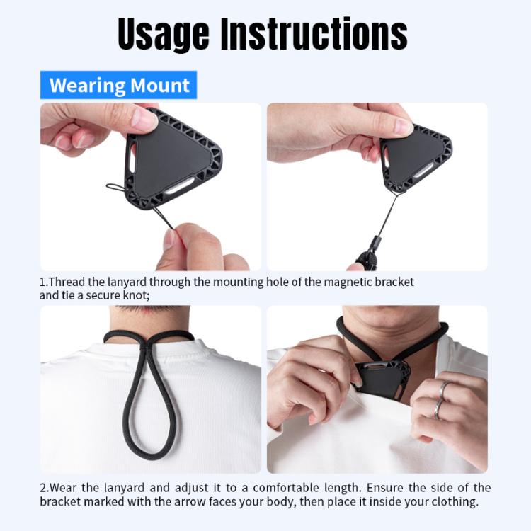 STARTRC Action Camera Magnetic Neck Mount Holder Vlog POV Neck Strap