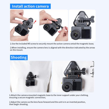 STARTRC Action Camera Magnetic Neck Mount Holder Vlog POV Neck Strap