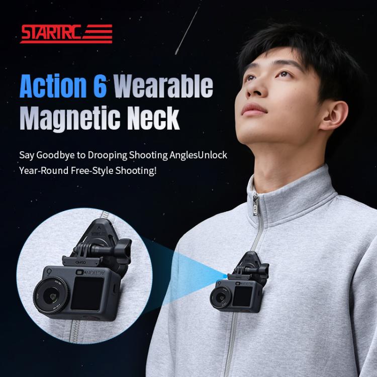 STARTRC Action Camera Magnetic Neck Mount Holder Vlog POV Neck Strap