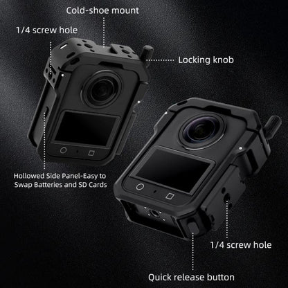 For DJI Osmo 360 YELANGU CNC Aluminum Horizontal Mounting Plate 1/4-20 Quick Release Expansion Base, For DJI Osmo 360 Horizontal Mounting Plate Base
