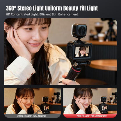 For DJI Osmo Pocket 3 STARTRC Cat Ears Magnetic Three Colors LED Fill Light with Fixed Clamp, For DJI Osmo Action 6 / 5 Pro / 4 / 3