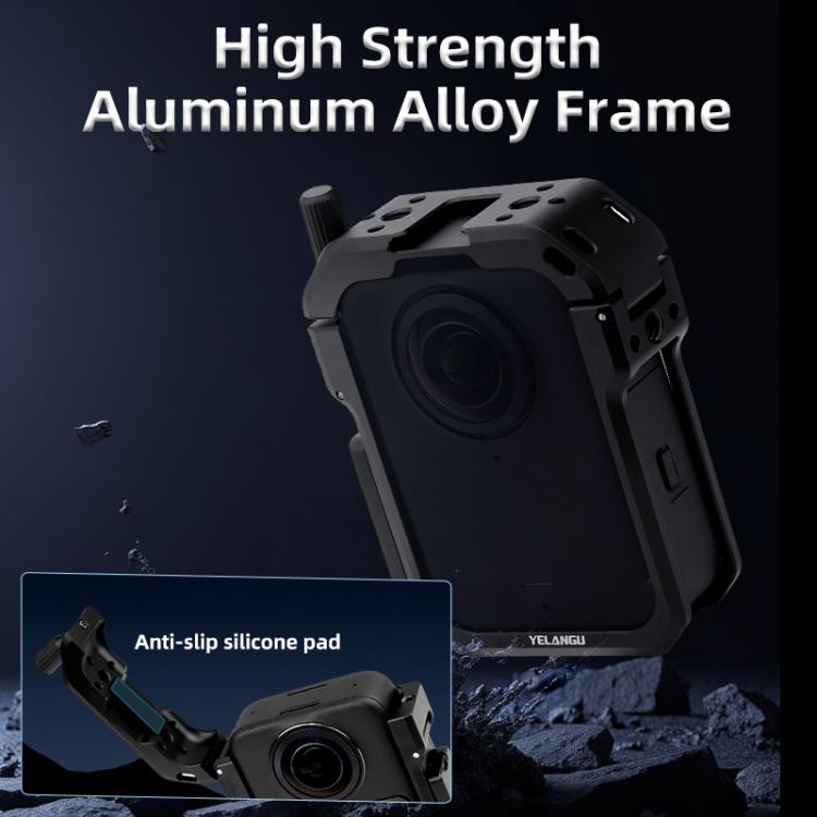 For DJI Osmo 360 YELANGU Metal Protective Cage Expansion Frame with Horizontal Mount Base, For DJI Osmo 360 Cage with Horizontal Mount Base