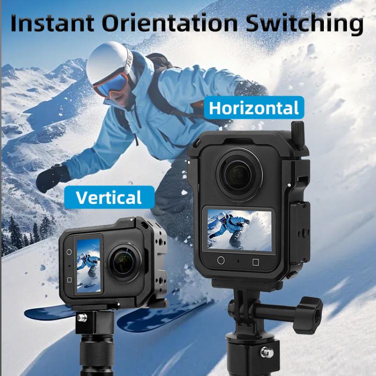 For DJI Osmo 360 YELANGU Metal Protective Cage Expansion Frame with Horizontal Mount Base, For DJI Osmo 360 Cage with Horizontal Mount Base