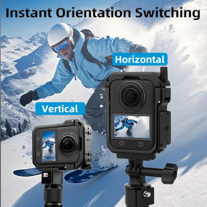 For DJI Osmo 360 YELANGU Metal Protective Cage Expansion Frame with Horizontal Mount Base, For DJI Osmo 360 Cage with Horizontal Mount Base