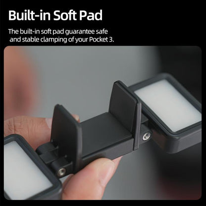 For DJI Osmo Pocket 3 Sunnylife Adjustable LED Video Light Quick-Release Fill Light Tri-Color Dimmable Portable Fill Lamp