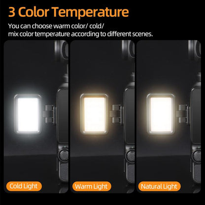 For DJI Osmo Pocket 3 Sunnylife Adjustable LED Video Light Quick-Release Fill Light Tri-Color Dimmable Portable Fill Lamp