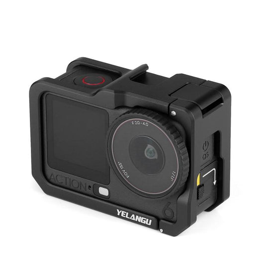 قفص معدني لكاميرا DJI Osmo Action 6 من YELANGU مع قاعدة تثبيت ملحقات، قفص لكاميرا DJI Osmo Action 6