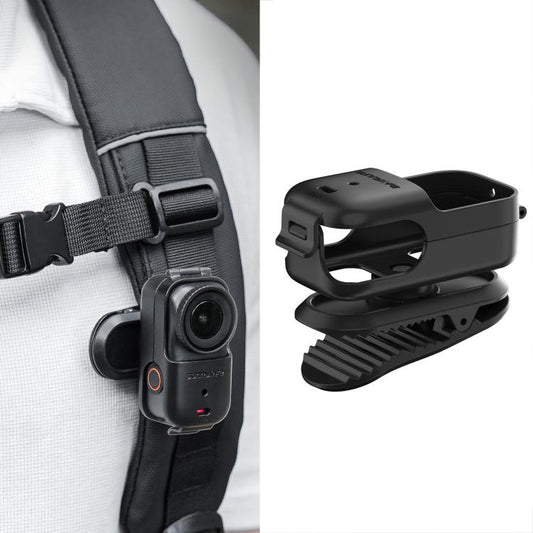 For DJI Osmo Nano Sunnylife Backpack Clip Action Camera Clamp 360 Degree Rotation Vertical-Horizontal Mount, Backpack Clip