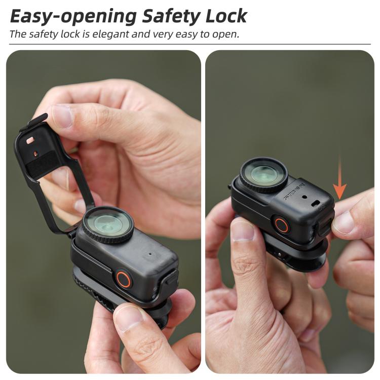 For DJI Osmo Nano Sunnylife Backpack Clip Action Camera Clamp 360 Degree Rotation Vertical-Horizontal Mount, ON-J062 Backpack Clip