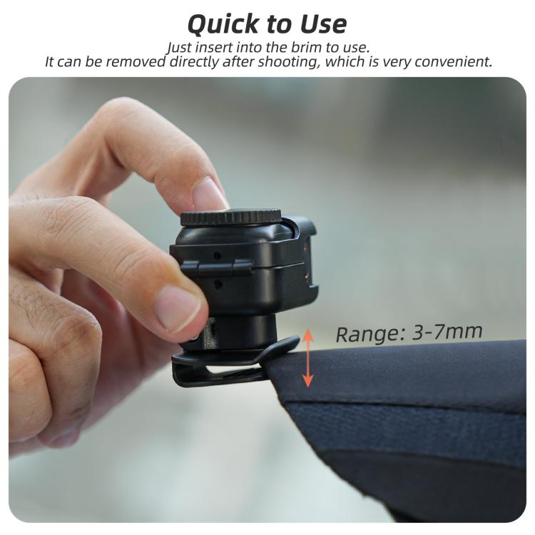 For DJI Osmo Nano Sunnylife Baseball Hat Clip Mount Baseball Cap Clamp Quick Release Mount Camera POV Vlog Holder, ON-J064 Cap Clamp