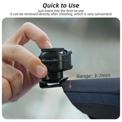 For DJI Osmo Nano Sunnylife Baseball Hat Clip Mount Baseball Cap Clamp Quick Release Mount Camera POV Vlog Holder, ON-J064 Cap Clamp