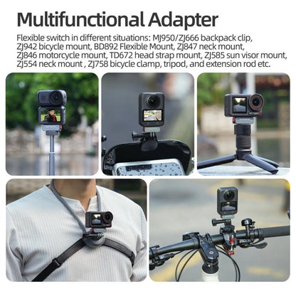 Sunnylife Metal Magnetic Quick Release Adapter Mount Foldable Cam Stand 1/4 Adapter For DJI Osmo Nano / Osmo 360 / Action 5 Pro / 4 / 3, AD017 For DJI Osmo Nano / Osmo 360