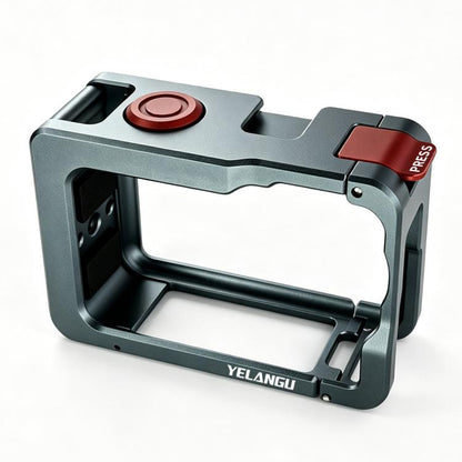 For DJI Osmo Action 6 YELANGU Metal Camera Cage with Dual-Opening, LWAC6-1