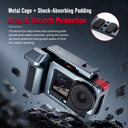 For DJI Osmo Action 6 YELANGU Metal Camera Cage with Dual-Opening, LWAC6-1