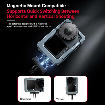 For DJI Osmo Action 6 YELANGU Metal Camera Cage with Dual-Opening, LWAC6-1