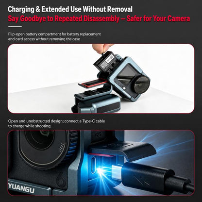 For DJI Osmo Action 6 YELANGU Metal Camera Cage with Dual-Opening, LWAC6-1