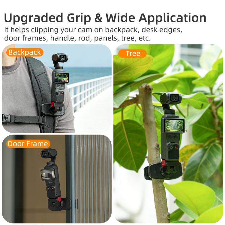 Pour DJI Osmo Pocket 4 / 3 Sunnylife Clip de Sac à Dos Réglable à Fixation Magnétique Rapide Pince de Caméra d'Action Support Vertical-Horizontal, Pour DJI Osmo Pocket 4 / 3 Support Vertical-Horizontal