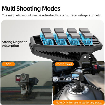 Sunnylife Magnetic Quick-Release Backpack Clip Adjustable Action Camera Clamp Vertical-Horizontal Mount for DJI Osmo Nano / Action 6, MJ-172 For DJI Osmo Nano / Action 6