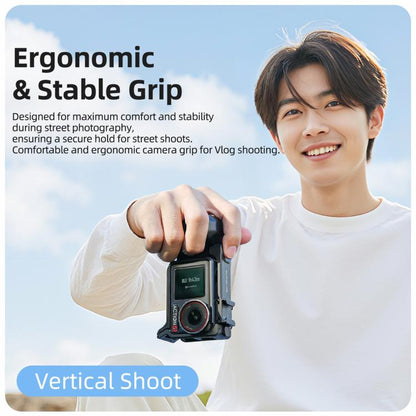 Sunnylife Street Photography Handle Ergonomic Hand Grip Quick Release Shutter Handle For DJI Action 5 Pro / 4 / 3, For DJI Action 5 Pro / 4 / 3