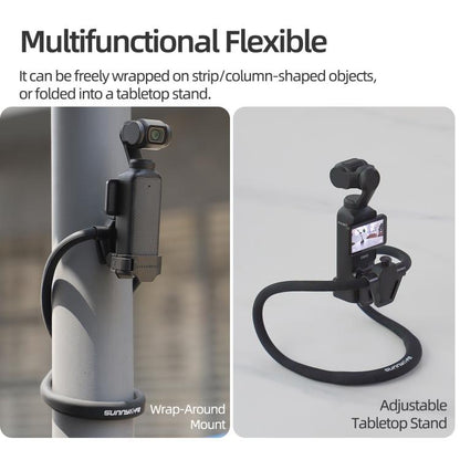 For DJI Osmo Pocket 4 / 3 Sunnylife Adjustable POV Neck Mount Hand Free Video Vlog Neck Selfie Holder with Body Strap