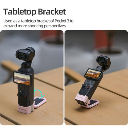 For DJI Osmo Pocket 4 / 3 Sunnylife Quick-Release Magnetic Mount Tabletop Base Plastic Bracket Angles Adjustable Stand, OP4-ZJ153