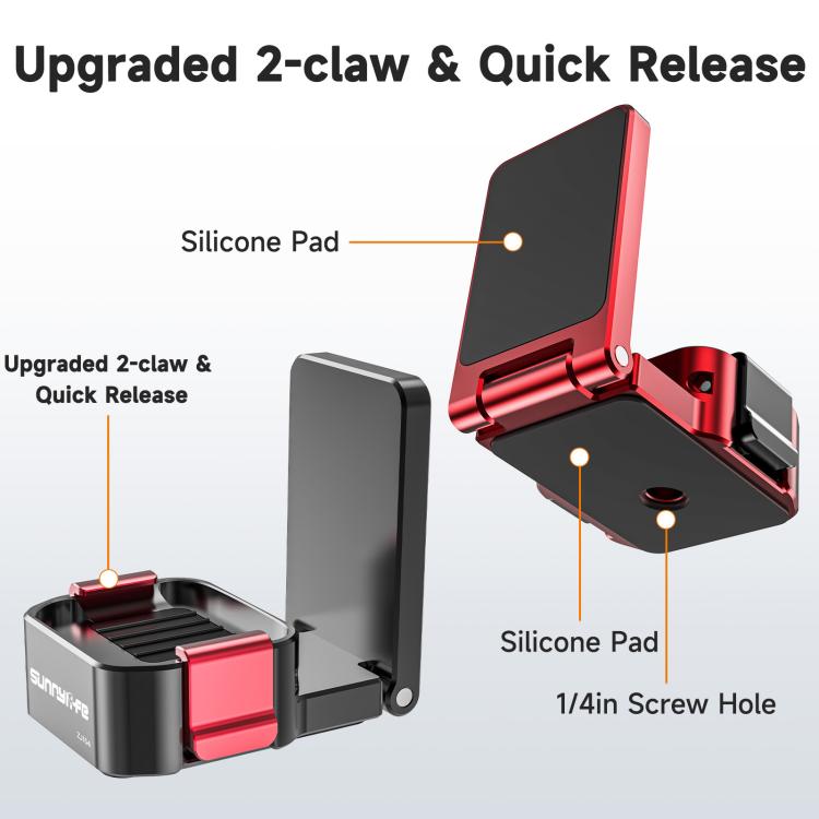 For DJI Osmo Pocket 4 / 3 Sunnylife Metal Quick-Release Magnetic Mount Tabletop Base Bracket Angles Adjustable Stand, OP4-ZJ154