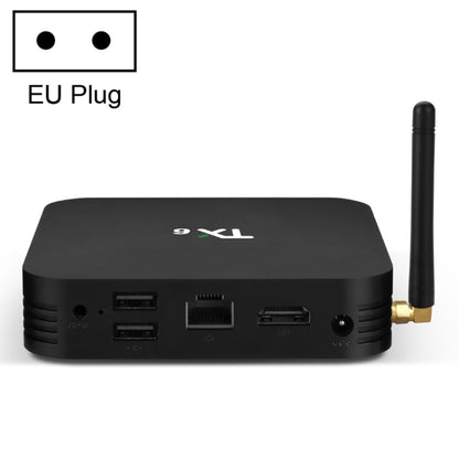 TX6 HD TV Box Media Player, Android 7.1 / 9.0 System, Allwinner H6, up to 1.5GHz, Quad-core ARM Cortex-A53, 2GB + 16GB, Support Bluetooth, WiFi, RJ45, US Plug, 2GB+16GB