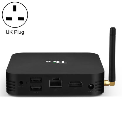 TX6 HD TV Box Media Player, Android 7.1 / 9.0 System, Allwinner H6, up to 1.5GHz, Quad-core ARM Cortex-A53, 2GB + 16GB, Support Bluetooth, WiFi, RJ45, US Plug, 2GB+16GB