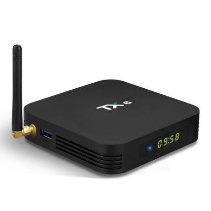 TX6 HD TV Box Media Player, Android 7.1 / 9.0 System, Allwinner H6, up to 1.5GHz, Quad-core ARM Cortex-A53, 2GB + 16GB, Support Bluetooth, WiFi, RJ45, US Plug, 2GB+16GB