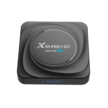 X88 Pro 20 4K Smart TV BOX Android 11.0 Media Player with Infrared Remote Control, RK3566 Quad Core 64bit Cortex-A55 up to 1.8GHz, RAM: 4GB, ROM: 32GB, Support Dual Band WiFi, Bluetooth, Ethernet, EU Plug, 4GB+32GB