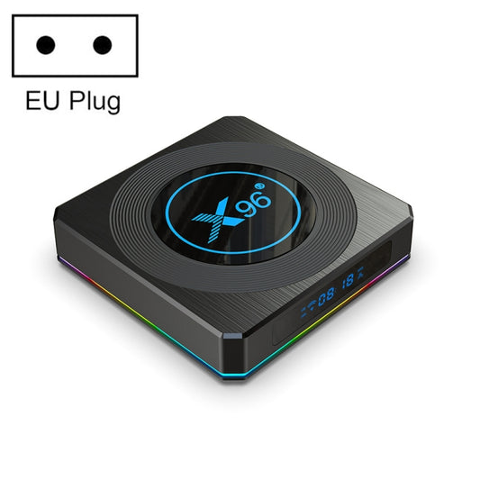 X96 X4 8K Smart TV BOX Android 11.0 Media Player with Remote Control, Amlogic S905X4 Quad Core ARM Cortex A55, RAM: 4GB, ROM: 32GB, Support 1000M, Dual Band WiFi, Bluetooth, EU Plug, 4GB+32GB