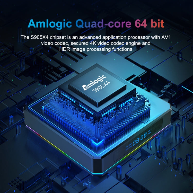 X96 X4 8K Smart TV BOX Android 11.0 Media Player with Remote Control, Amlogic S905X4 Quad Core ARM Cortex A55, RAM: 4GB, ROM: 32GB, Support 1000M, Dual Band WiFi, Bluetooth, EU Plug, 4GB+32GB