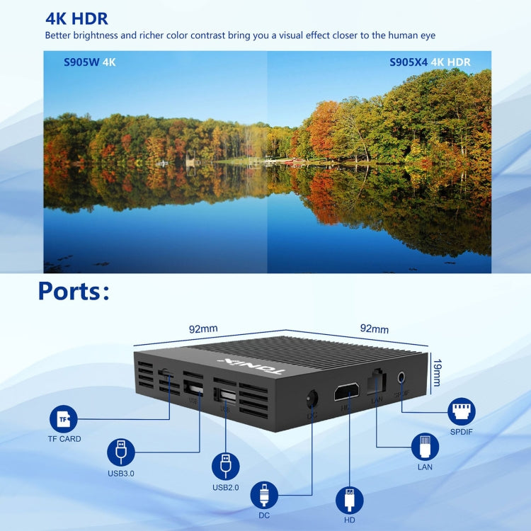 Tanix X4 Android 11 Smart TV Box, Amlogic S905X4 Quad Core, 4GB+32GB, Dual Wifi, BT