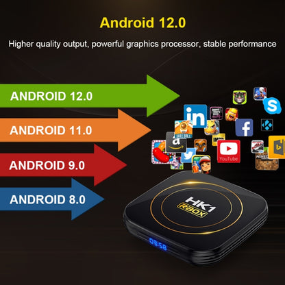 HK1 RBOX-H8S 4K Ultra HD Android 12.0 Smart TV Box with Remote Control, Allwinner H618 Quad-Core, 4GB+32GB
